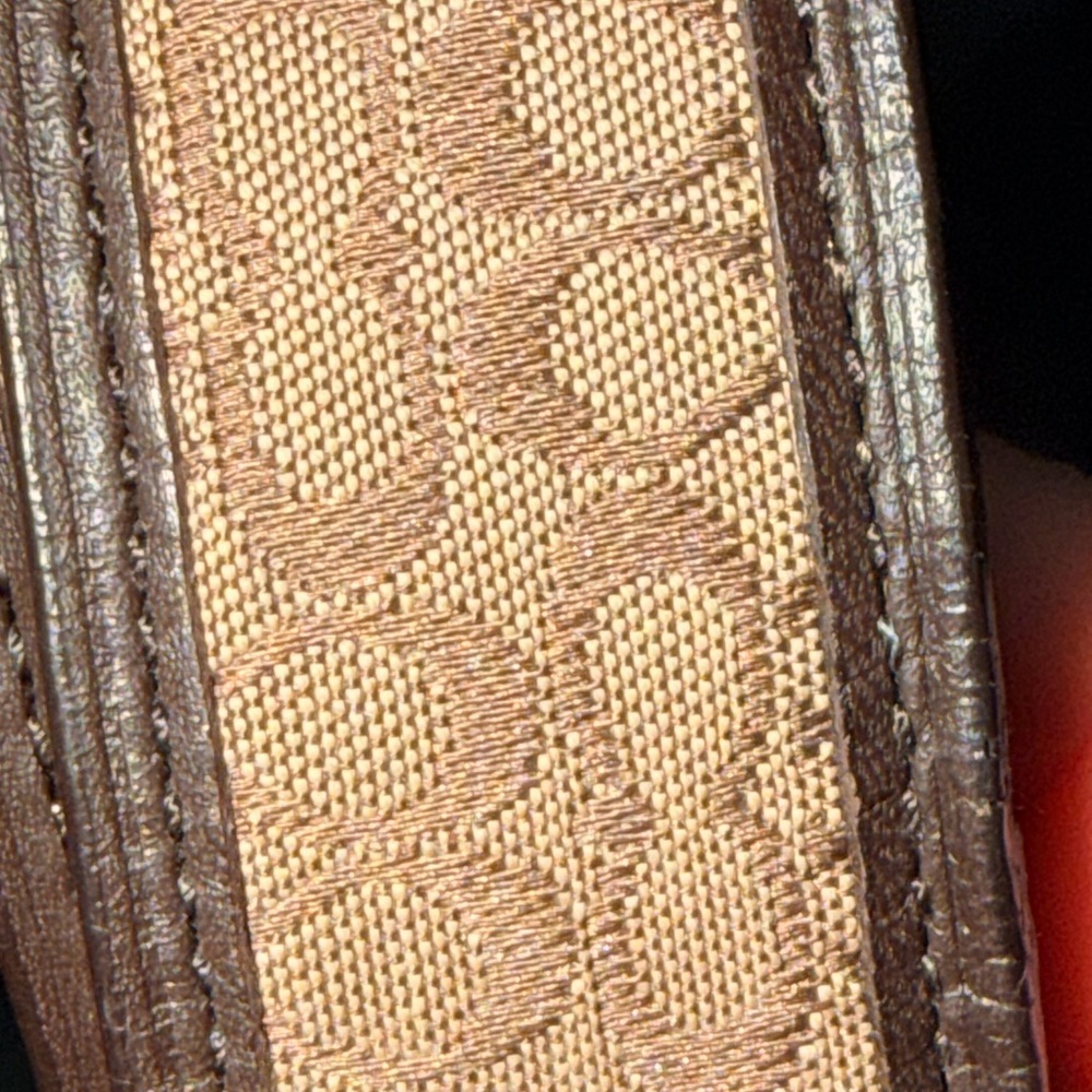 Coach Womens Brown Leather Belt with Signature Monogram and Silver Buckle - Picture 3 of 4